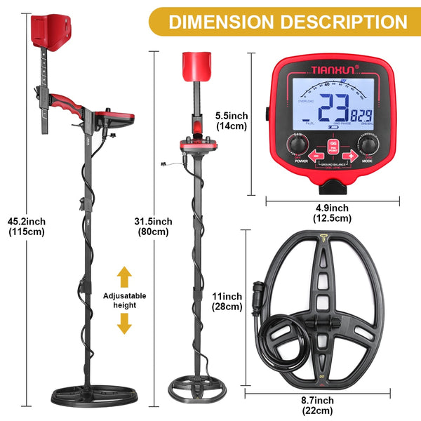 2023 New TX-850L Metal Detector Underground Depth 2.5m Scanner Search Finder Detecting Treasure Hunter Pinpointer Waterproof